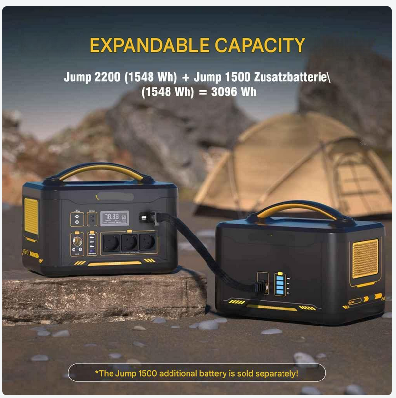 Powerstation - Stroomgenerator - Powerbank - Draagbare - LiFePO4 Batterij - 1548Wh - 1800W - Zonnegenerator - USB-C 100W - LED Zaklamp - 10 Beschermingssystemen