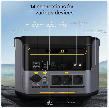 Powerstation - Stroomgenerator - Powerbank - Draagbare - LiFePO4 Accu - Noodstroomvoorziening - 828Wh - 2000W - Pure Sine Wave – Camping Stroomgenerator – Solar Oplaadbaar - USB & AC Uitgangen