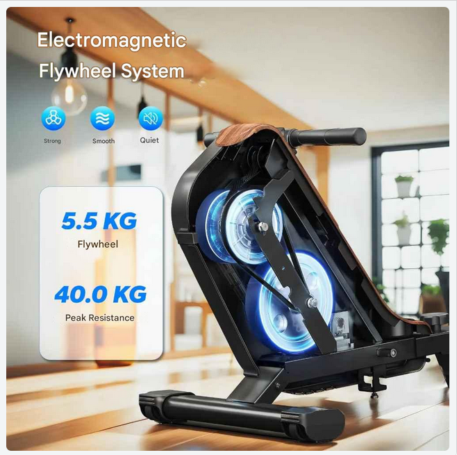 Roeimachine - Magnetische Roeitrainer - Roeiapparaat - Opvouwbare - 16 Niveau Weerstand - Bluetooth Connectie - LCD Display - Elektronische Gripbediening - Max 159kg - Ergonomisch Ontwerp - Thuis Fitnessapparaat