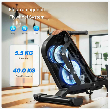 Roeimachine - Magnetische Roeitrainer - Roeiapparaat - Opvouwbare - 16 Niveau Weerstand - Bluetooth Connectie - LCD Display - Elektronische Gripbediening - Max 159kg - Ergonomisch Ontwerp - Thuis Fitnessapparaat