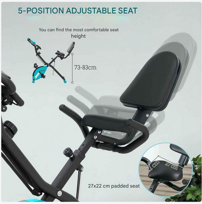 Hometrainer - Spinningfiets - Hometrainers - Indoorfietsen - Indoorfiets - 8 Magnetische Weerstandsniveaus - LCD Display - Opvouwbare - Verstelbaar Zadel - Fiets voor Cardio Training - Groen