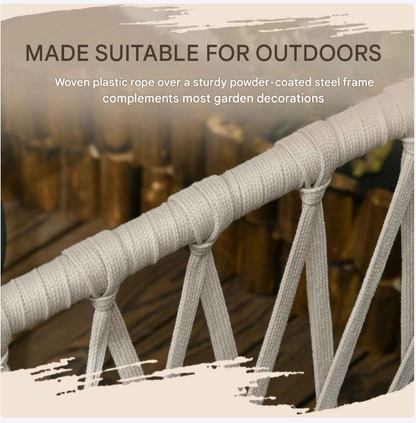 Tuinset – Buitenmeubelset – Balkonset – Terrasmeubel – Compact Design – Gepoedercoat Staal – Gehard Glas