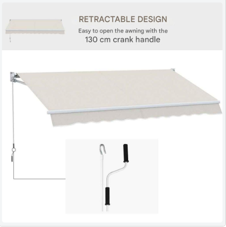 Uitschuifbare Zonwering – Handmatige Zonwering – Terras Schaduw – Balkon Luifel – UV-Bescherming – Waterafstotend – Aluminium Frame - QUORE
