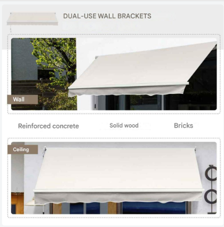 Uitschuifbare Zonwering – Handmatige Zonwering – Terras Schaduw – Balkon Luifel – UV-Bescherming – Waterafstotend – Aluminium Frame - QUORE