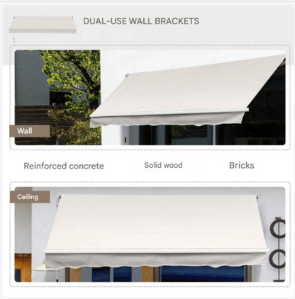 Uitschuifbare Zonwering – Handmatige Zonwering – Terras Schaduw – Balkon Luifel – UV-Bescherming – Waterafstotend – Aluminium Frame - QUORE