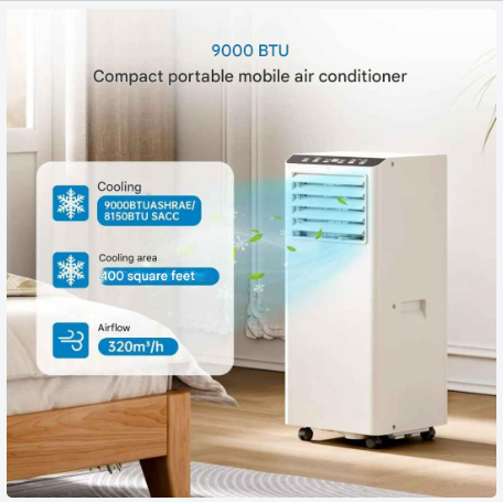 Mobiele Airconditioner – Mobiele Airco – Verkoeler – Ontvochtiger – Ventilator – 9000 BTU – R290 Koelmiddel - QUORE