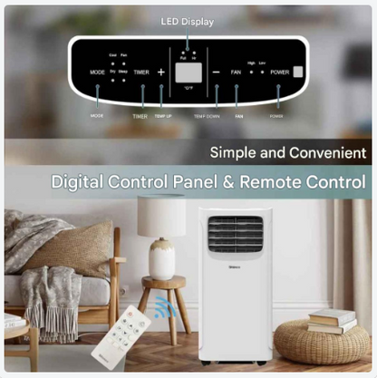 Mobiele Airconditioner – Verkoeler – Ventilator – Ontvochtiger – Draagbaar – 3-In-1 Functie – 24-Uurs Timer