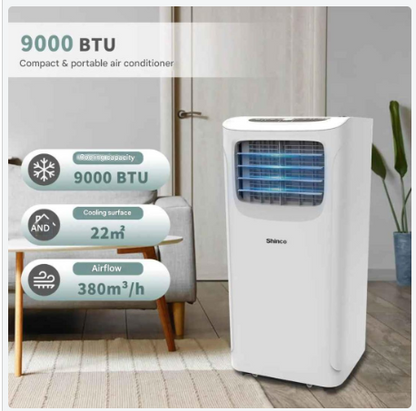 Mobiele Airconditioner – Verkoeler – Ventilator – Ontvochtiger – Draagbaar – 3-In-1 Functie – 24-Uurs Timer
