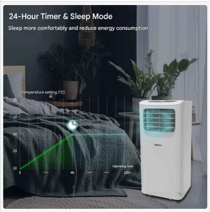 Mobiele Airconditioner – Verkoeler – Ventilator – Ontvochtiger – Draagbaar – 3-In-1 Functie – 24-Uurs Timer