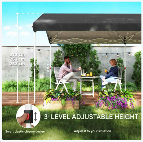 Opvouwbare Partytent – Partytent – Tent – Paviljoen – Zonnescherm – 6x3 Meter – UV50+ Bescherming - QUORE