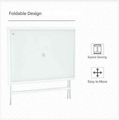 Vouwtafel – Buitentafel – Balkon Tafel – Tuin Tafel – Opvouwbare Tafel – Met Parasolgat – Met Glazen Blad - QUORE