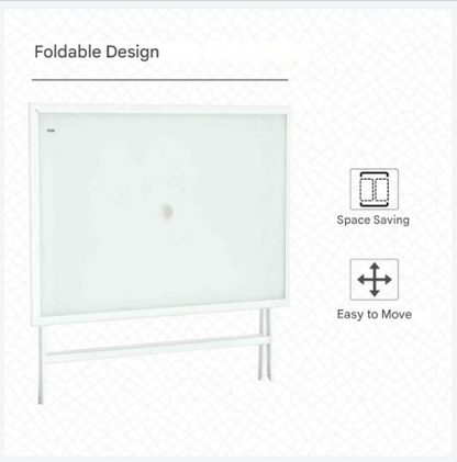 Vouwtafel – Buitentafel – Balkon Tafel – Tuin Tafel – Opvouwbare Tafel – Met Parasolgat – Met Glazen Blad - QUORE