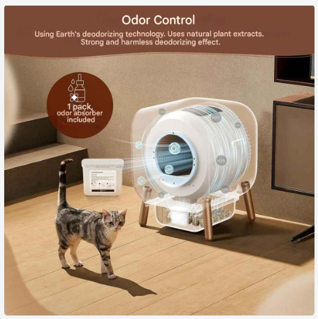 Automatische Kattenbak – Zelfreinigende Kattenbak – Slimme Kattenbak – Kattentoilet – Kattenbak Met App – Grote Inhoud – Geurverwijdering