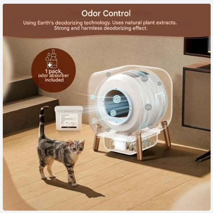 Automatische Kattenbak – Zelfreinigende Kattenbak – Slimme Kattenbak – Kattentoilet – Kattenbak Met App – Grote Inhoud – Geurverwijdering
