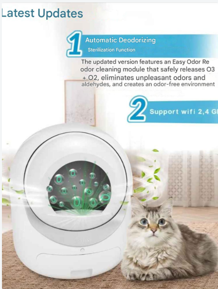 Slimme Kattenbak – Zelfreinigende Kattenbak – Automatische Kattenbak – Geurfilter Kattenbak – 10 Liter Afvallade – Fluisterstil – App Controle