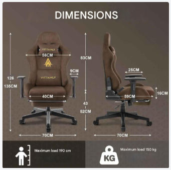 Gamestoel - Ergonomische Bureaustoel – Comfortabele Stoel – Bureaustoel Met Voetensteun – Verstelbare Bureaustoel – Echt Leer – Hoge Rugleuning – Uitklapbare Voetensteun - Wijn Rood