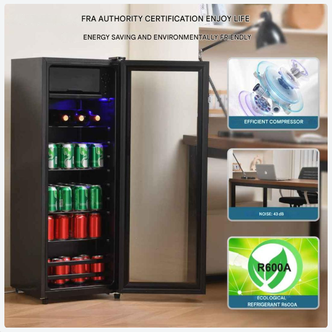 Mini-Koelkast – Compacte Koelkast – Tafelkoelkast – Kleine Koelkast – 128 Liter – Stil Geluid – Energiezuinig