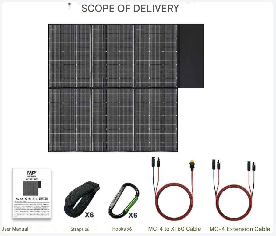 Opvouwbaar Zonnepaneel – Draagbaar Zonnepaneel – Mobiel Zonnepaneel – Outdoor Zonnepaneel – 600W Vermogen – Hoog Rendement