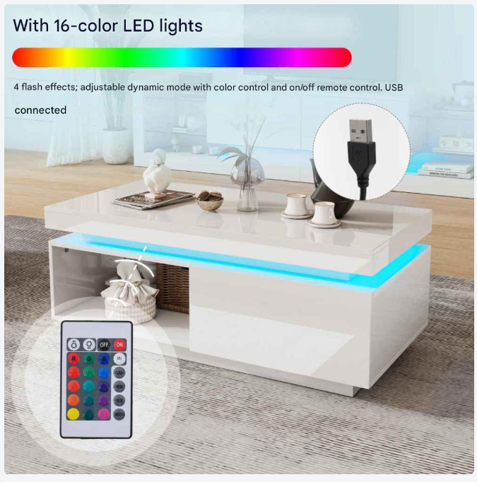 TV-Meubel – Tv-Kast – Dressoir – Woonkamermeubel – Hoogglans Afwerking – LED-Verlichting