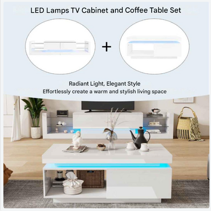 TV-Meubel – Tv-Kast – Dressoir – Woonkamermeubel – Hoogglans Afwerking – LED-Verlichting