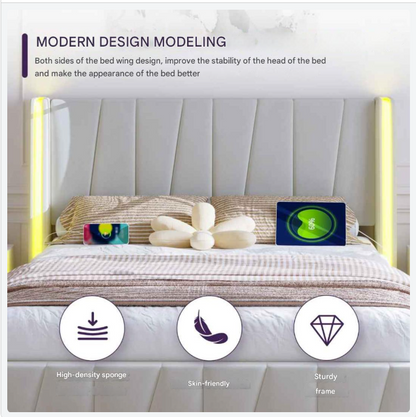 Bedframe – Bed – Opbergbed – Slaapkamermeubel – Modern Bed – Fluwelen Bekleding – Hydraulisch Opbergsysteem