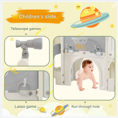 Glijbaan Set – Speeltoestel – Klimset – Buitenspeelgoed – Tuin Speelset – CE-Gecertificeerd – 10-In-1 Met Glijbaan En Basketbalnet