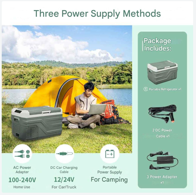 Draagbare Koelbox – Mobiele Koelkast – Camping Koelbox – Auto Koelbox – 25L Inhoud – Koelen Tot 0°C – Vriezen Tot -20°C - QUORE