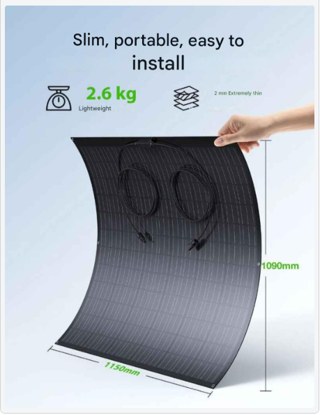 Flexibele Zonnepanelen – Zonne-energiepanelen – Lichtgewicht Zonnepanelen – Weerbestendige Panelen – 240W Vermogen – IP67 Waterdicht