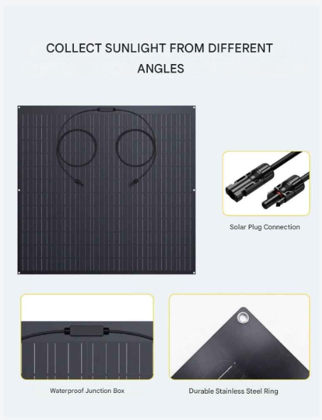 Flexibele Zonnepanelen Kit – Ultradunne Panelen – Lichtgewicht Solar – Weerbestendige Module – 480W Vermogen – IP67 Stofdicht