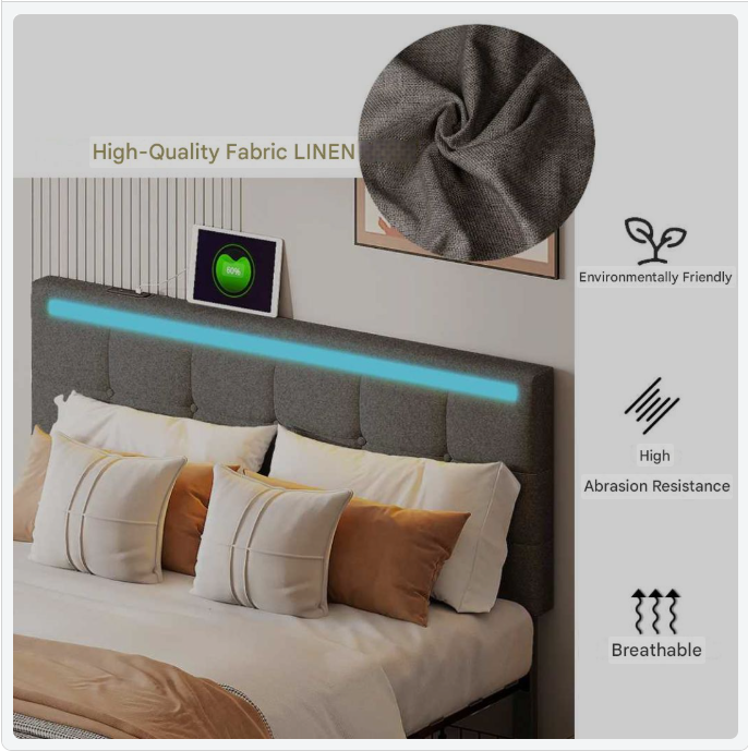 Bedframe – Bed – Slaapbank – Ledikant – Opbergbed – LED-Verlichting – USB-Oplaadpoorten