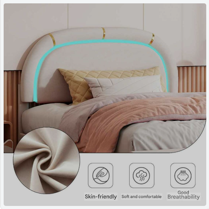 Kinderbed – Peuterbed – Huisbed – Kinderledikant – Fluwelen Bekleding – LED-Verlichting – Opberglade