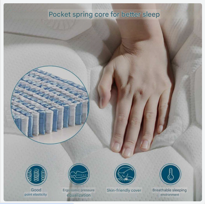 Matras – Pocketveringmatras – Koudschuimmatras – 7-Zones Matras – Duurzaam Matras – 720 Pocketveren – Stevigheid H3