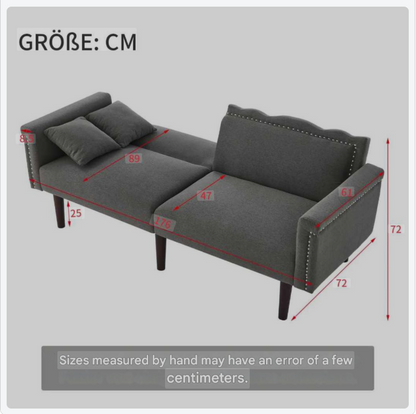 Sofa Bed – Slaapbank – Bedbank – Zithoek – Katoen-Linnen Bekleding – Verstelbare Rugleuningen – Hoogwaardig Schuim