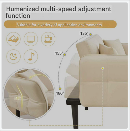 Bedbank – Slaapbank – Bankbed – Slaapsofa – Multifunctioneel – Velvet Bekleding – Verstelbare Rugleuningen - QUORE