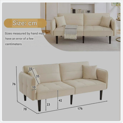 Bedbank – Slaapbank – Bankbed – Slaapsofa – Multifunctioneel – Velvet Bekleding – Verstelbare Rugleuningen - QUORE