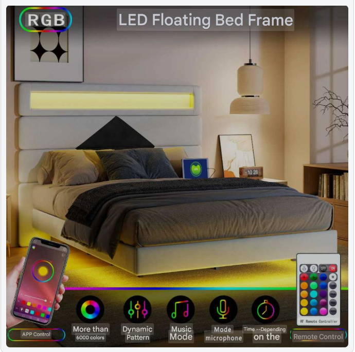 Bedframe – Slaapbed – Tweepersoonsbed – Gestoffeerd Bed – Velours Hoofdbord – Houten Lattenbodem – Modern Minimalistisch Design