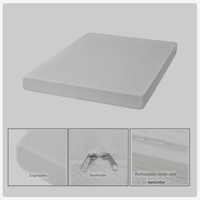 Matras – Schuimmatras – Ergonomisch Matras – Antislip Matras – Wasbare Hoes – Oeko-Tex Gecertificeerd – Maat 90x200 Cm