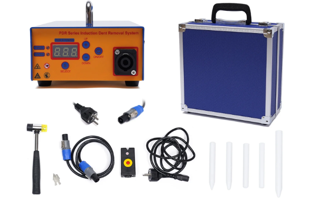 Inductieverwarmingsdeukhersteller – Deukentrekker – Auto Deuken Reparatie Set – Elektromagnetische Deukverwijderaar – Autodeuk Herstel Gereedschap – Draadloos Met Digitaal Display – Aluminium Behuizing Met Oververhittingsbeveiliging