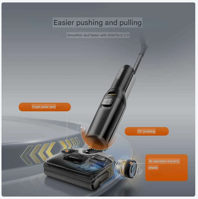 2-in-1 Vloerreiniger – Draadloze Stofzuiger – Elektrische Mop – Snoerloze Schoonmaker – HEPA Filter – 4000mAh Batterij – 20.000 Pa Zuigkracht