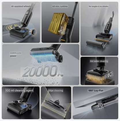 2-in-1 Vloerreiniger – Draadloze Stofzuiger – Elektrische Mop – Snoerloze Schoonmaker – HEPA Filter – 4000mAh Batterij – 20.000 Pa Zuigkracht