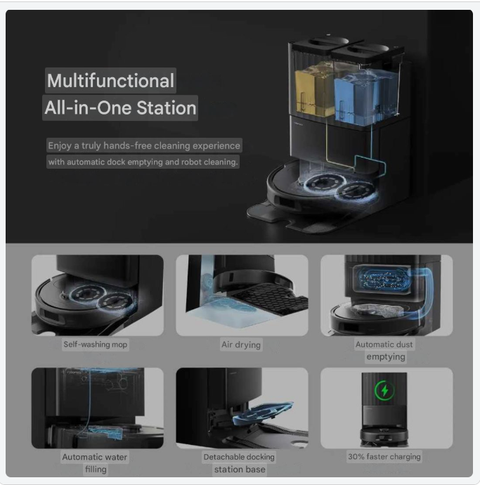 Robotstofzuiger – Dweilrobot – Stofzuigerrobot – Automatische Stofzuiger – Slimme Zuigrobot – 8000Pa Zuigkracht – Grote Water- en Vuilwatertanks