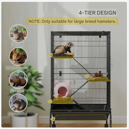 Kleindierkooi – Konijnenkooi – Knaagdierkooi – Dierenkooi – Hamsterkooi – Vier Verdiepingen – Stalen Constructie