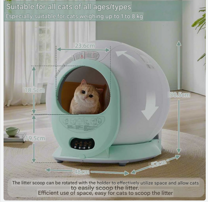 Kattentoilet – Kattenbak – Kattentoilet Zelfreinigend – Automatische Kattenbak – Kattenbak Met App – Slim Ontwerp – 9L Grote Capaciteit