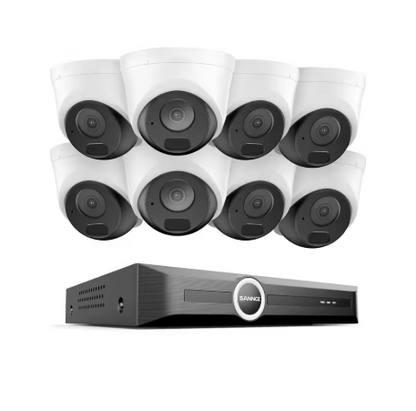8-kanaals 3MP IP Beveiligingscamera Set – Beveiligingssysteem – CCTV Camera – Surveillance Kit – NVR Systeem – Nachtzicht tot 30 meter – Weerbestendig IP67