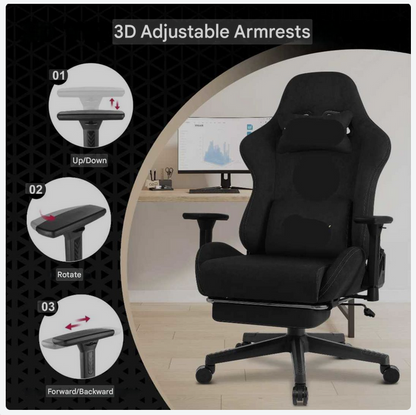 Gamestoel – Gaming Stoel – Bureaustoel – Racing Chair – Game Chair – Verstelbare Rugleuning – Hoogwaardig Kunstsuède - QUORE
