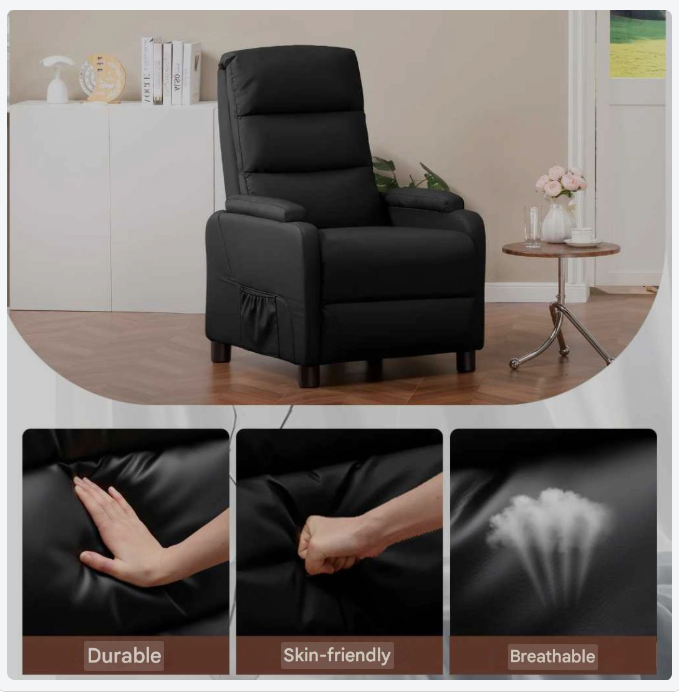 Relaxfauteuil – Verstelbare Fauteuil – Loungestoel – Leunstoel – Relaxstoel – PU-leer – Verstelbare Rugleuning 90°-160°