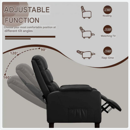 Relaxfauteuil – Verstelbare Fauteuil – Loungestoel – Leunstoel – Relaxstoel – PU-leer – Verstelbare Rugleuning 90°-160°
