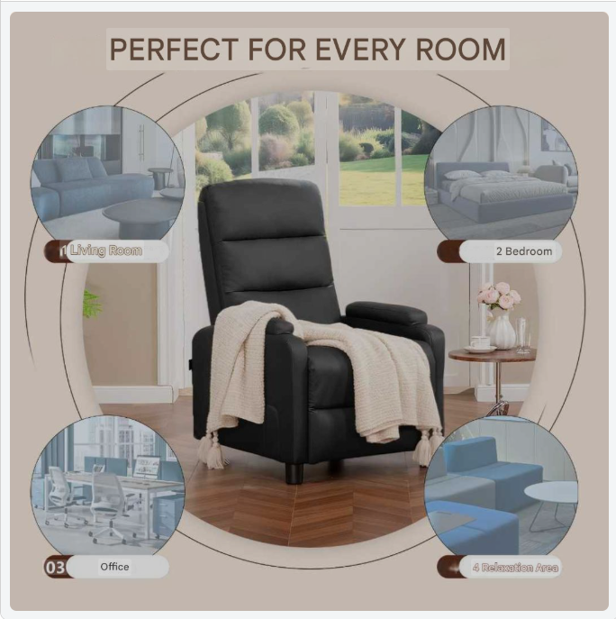 Relaxfauteuil – Verstelbare Fauteuil – Loungestoel – Leunstoel – Relaxstoel – PU-leer – Verstelbare Rugleuning 90°-160°