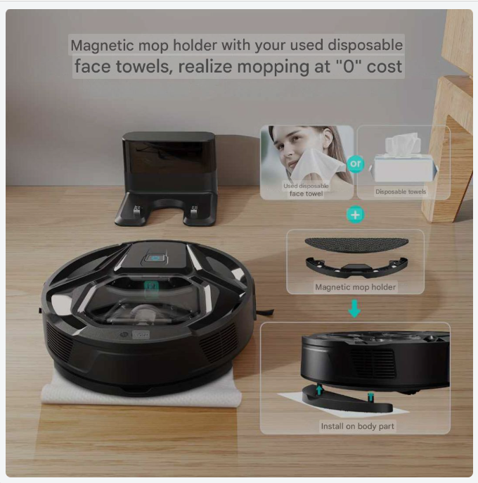 Robotstofzuiger – Robotstofzuiger Met Dweilfunctie – Slimme Stofzuiger – Automatische Zuiger – Wi-Fi Robotstofzuiger – Anti-Verstrengeling Borstels – 5000 mAh Batterij – 800 ml Stofreservoir