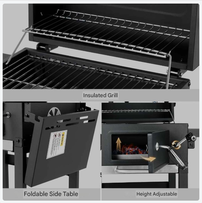 Double Tablet BBQ Grill – Barbecue – Grill – Smokey – Buitenkeuken – Dubbele Grilltafels – Temperatuurmeter – Stevig Metaal